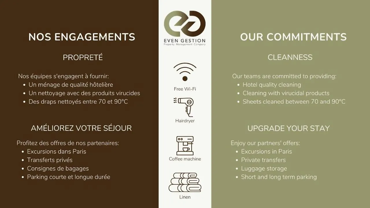 0#appart 4pers#1 Bedroom#paris 15#commerce#ac Paryż